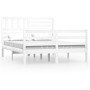 Estructura de cama de madera maciza blanca 160x200 cm de vidaXL, Camas y somieres - Ref: Foro24-3101099, Precio: 161,79 €, De...