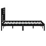 Estructura de cama de madera maciza pino negra 150x200 cm de vidaXL, Camas y somieres - Ref: Foro24-3101032, Precio: 181,72 €...