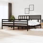 Black solid wood bed frame 180x200 cm by vidaXL, Beds and slatted bases - Ref: Foro24-3101107, Price: 188,26 €, Discount: %