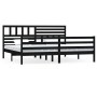 Black solid wood bed frame 180x200 cm by vidaXL, Beds and slatted bases - Ref: Foro24-3101107, Price: 188,26 €, Discount: %