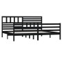 Black solid wood bed frame 180x200 cm by vidaXL, Beds and slatted bases - Ref: Foro24-3101107, Price: 188,26 €, Discount: %