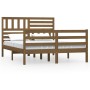 Estructura de cama doble madera maciza marrón miel 120x190 cm de vidaXL, Camas y somieres - Ref: Foro24-3101061, Precio: 173,...