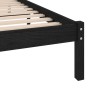 Black solid wood single bed frame 90x190 cm by vidaXL, Beds and slatted bases - Ref: Foro24-809986, Price: 96,53 €, Discount: %