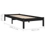 Black solid wood single bed frame 90x190 cm by vidaXL, Beds and slatted bases - Ref: Foro24-809986, Price: 96,53 €, Discount: %