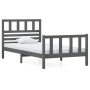 Estructura de cama madera maciza gris 90x200 cm de vidaXL, Camas y somieres - Ref: Foro24-3101140, Precio: 116,99 €, Descuent...