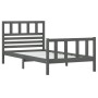 Estructura de cama madera maciza gris 90x200 cm de vidaXL, Camas y somieres - Ref: Foro24-3101140, Precio: 116,99 €, Descuent...