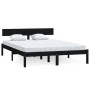 Estructura de cama madera maciza de pino negra 150x200 cm de vidaXL, Camas y somieres - Ref: Foro24-810156, Precio: 113,17 €,...