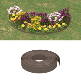 Bordura de jardín polietileno marrón 10 m 10 cm