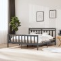 Estructura de cama de madera maciza gris 180x200 cm de vidaXL, Camas y somieres - Ref: Foro24-3100975, Precio: 168,90 €, Desc...