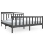 Estructura de cama de madera maciza gris 180x200 cm de vidaXL, Camas y somieres - Ref: Foro24-3100975, Precio: 168,90 €, Desc...