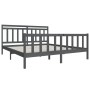 Estructura de cama de madera maciza gris 180x200 cm de vidaXL, Camas y somieres - Ref: Foro24-3100975, Precio: 168,90 €, Desc...