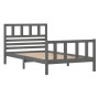 Gray solid wood bed frame 100x200 cm by vidaXL, Beds and slatted bases - Ref: Foro24-3101145, Price: 116,54 €, Discount: %