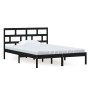 Solid black pine wood bed frame 140x200 cm by vidaXL, Beds and slatted bases - Ref: Foro24-3101222, Price: 166,11 €, Discount: %