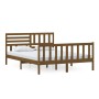 Honey brown solid wood bed frame 150x200 cm by vidaXL, Beds and slatted bases - Ref: Foro24-3101161, Price: 171,60 €, Discoun...