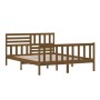 Estructura de cama de madera maciza marrón miel 150x200 cm de vidaXL, Camas y somieres - Ref: Foro24-3101161, Precio: 171,60 ...