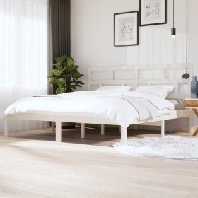 Solid white pine wood bed frame 200x200 cm by vidaXL, Beds and slatted bases - Ref: Foro24-3101239, Price: 148,62 €, Discount: %