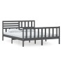 Estructura de cama de madera maciza gris 160x200 cm de vidaXL, Camas y somieres - Ref: Foro24-3101165, Precio: 171,99 €, Desc...