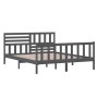 Estructura de cama de madera maciza gris 160x200 cm de vidaXL, Camas y somieres - Ref: Foro24-3101165, Precio: 171,99 €, Desc...