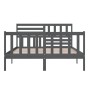 Estructura de cama de madera maciza gris 160x200 cm de vidaXL, Camas y somieres - Ref: Foro24-3101165, Precio: 171,99 €, Desc...