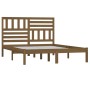 Honey brown solid pine wood bed frame 140x200 cm by vidaXL, Beds and slatted bases - Ref: Foro24-3101026, Price: 158,99 €, Di...