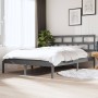 Estructura cama doble pequeña madera maciza gris 120x190 cm de vidaXL, Camas y somieres - Ref: Foro24-3101190, Precio: 140,29...