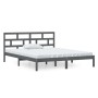 Estructura cama doble pequeña madera maciza gris 120x190 cm de vidaXL, Camas y somieres - Ref: Foro24-3101190, Precio: 140,99...