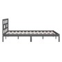 Estructura cama doble pequeña madera maciza gris 120x190 cm de vidaXL, Camas y somieres - Ref: Foro24-3101190, Precio: 140,99...