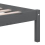 Estructura cama doble pequeña madera maciza gris 120x190 cm de vidaXL, Camas y somieres - Ref: Foro24-3101190, Precio: 140,99...