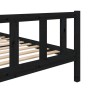 Estructura cama doble pequeña madera maciza negro 120x190 cm de vidaXL, Camas y somieres - Ref: Foro24-3101127, Precio: 183,2...