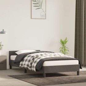 Estructura cama con cabecero terciopelo gris oscuro 100x200 cm de vidaXL, Camas y somieres - Ref: Foro24-347556, Precio: 101,...