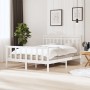 Estructura de cama de madera maciza blanco 150x200 cm de vidaXL, Camas y somieres - Ref: Foro24-3100964, Precio: 139,59 €, De...