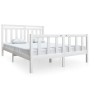 Estructura de cama de madera maciza blanco 150x200 cm de vidaXL, Camas y somieres - Ref: Foro24-3100964, Precio: 139,99 €, De...