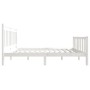 Weißer Massivholzbettrahmen 150x200 cm von vidaXL, Betten und Lattenroste - Ref: Foro24-3100964, Preis: 139,59 €, Rabatt: %