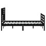 Estructura de cama doble de madera maciza negro 135x190 cm de vidaXL, Camas y somieres - Ref: Foro24-3101067, Precio: 181,99 ...