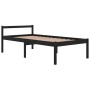 Bed for seniors solid black pine wood 100x200 cm by vidaXL, Beds and slatted bases - Ref: Foro24-810608, Price: 81,08 €, Disc...