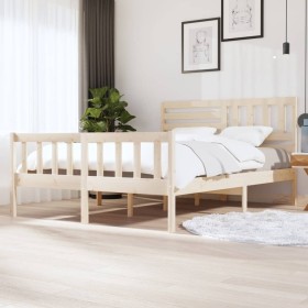 Solid wood bed frame 160x200 cm by vidaXL, Beds and slatted bases - Ref: Foro24-3101163, Price: 152,99 €, Discount: %