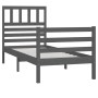 Estructura de cama de madera maciza gris 100x200 cm de vidaXL, Camas y somieres - Ref: Foro24-3101080, Precio: 112,99 €, Desc...