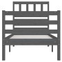 Estructura de cama de madera maciza gris 100x200 cm de vidaXL, Camas y somieres - Ref: Foro24-3101080, Precio: 112,99 €, Desc...