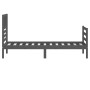 Estructura de cama de madera maciza gris 100x200 cm de vidaXL, Camas y somieres - Ref: Foro24-3101080, Precio: 112,99 €, Desc...