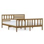 Estructura de cama de madera maciza marrón miel 120x200 cm de vidaXL, Camas y somieres - Ref: Foro24-3101151, Precio: 154,50 ...