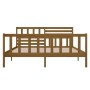 Estructura de cama de madera maciza marrón miel 120x200 cm de vidaXL, Camas y somieres - Ref: Foro24-3101151, Precio: 154,50 ...