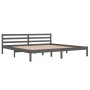 Estructura de cama madera maciza de pino gris 200x200 cm de vidaXL, Camas y somieres - Ref: Foro24-810452, Precio: 107,99 €, ...