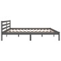 Estructura de cama madera maciza de pino gris 200x200 cm de vidaXL, Camas y somieres - Ref: Foro24-810452, Precio: 107,99 €, ...