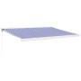 Toldo retráctil aluminio y tela azul y blanco 4,5x3 m de vidaXL, Toldos - Ref: Foro24-3154524, Precio: 639,34 €, Descuento: %