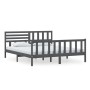 Super king gray solid wood bed frame 180x200 cm by vidaXL, Beds and slatted bases - Ref: Foro24-3101170, Price: 188,99 €, Dis...