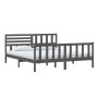 Estructura de cama de madera maciza gris super king 180x200 cm de vidaXL, Camas y somieres - Ref: Foro24-3101170, Precio: 188...