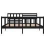 Black solid wood bed frame 140x190 cm by vidaXL, Beds and slatted bases - Ref: Foro24-3101137, Price: 188,49 €, Discount: %