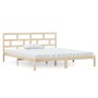 Estructura cama doble pequeña madera maciza 135x190 cm de vidaXL, Camas y somieres - Ref: Foro24-3101193, Precio: 119,55 €, D...