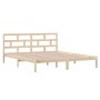 Estructura cama doble pequeña madera maciza 135x190 cm de vidaXL, Camas y somieres - Ref: Foro24-3101193, Precio: 119,55 €, D...