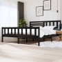 Black solid wood bed frame 200x200 cm by vidaXL, Beds and slatted bases - Ref: Foro24-3101177, Price: 221,68 €, Discount: %